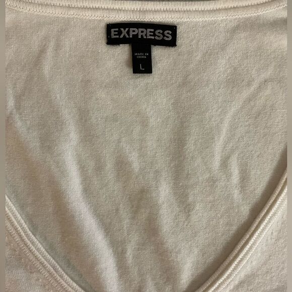 Express Womens Short Sleeve V Neck with banded bottom - Picture 3 of 3